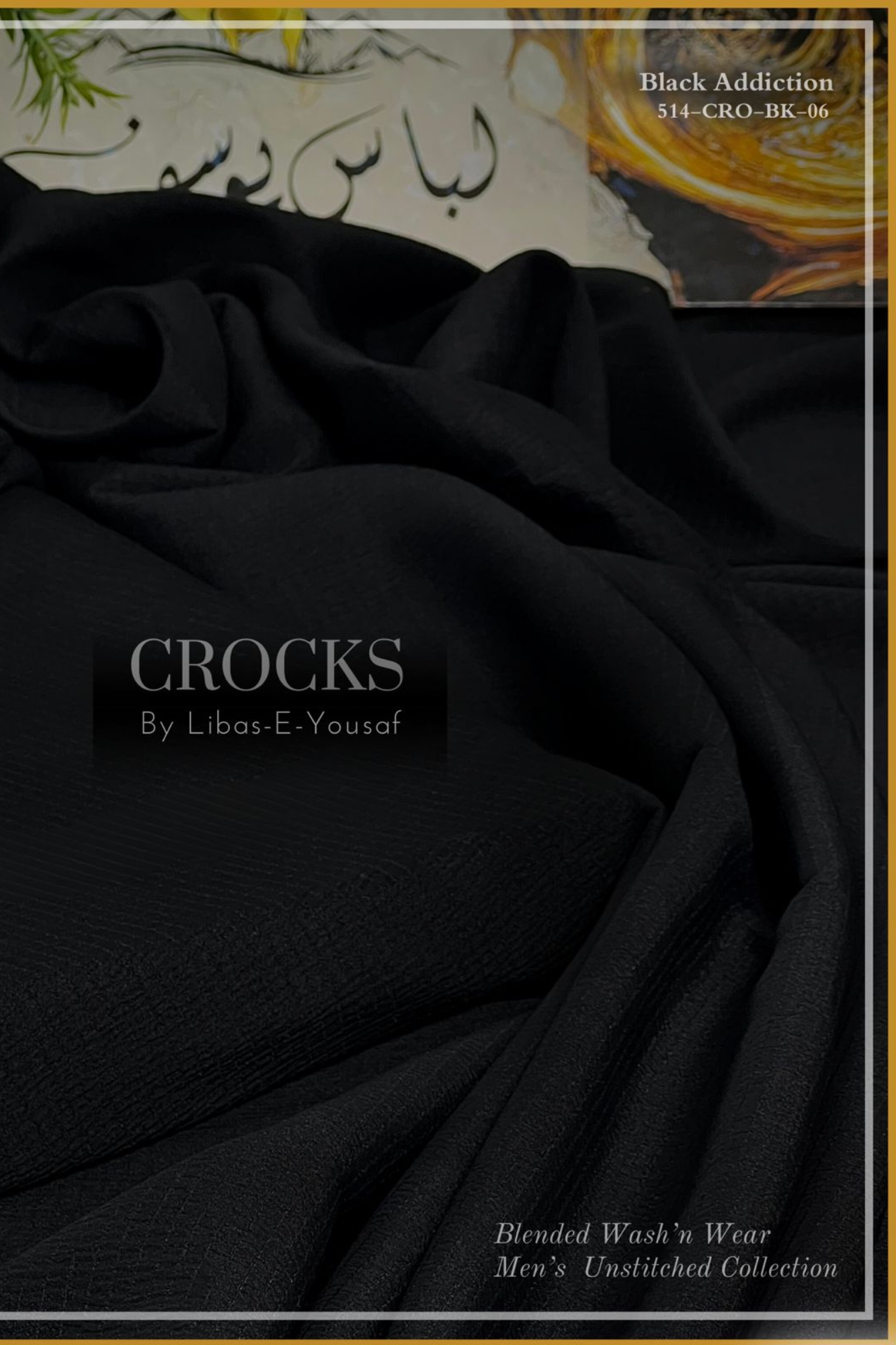 CROCKS BLACK TEXTURED Wash & Wear ( Imported )