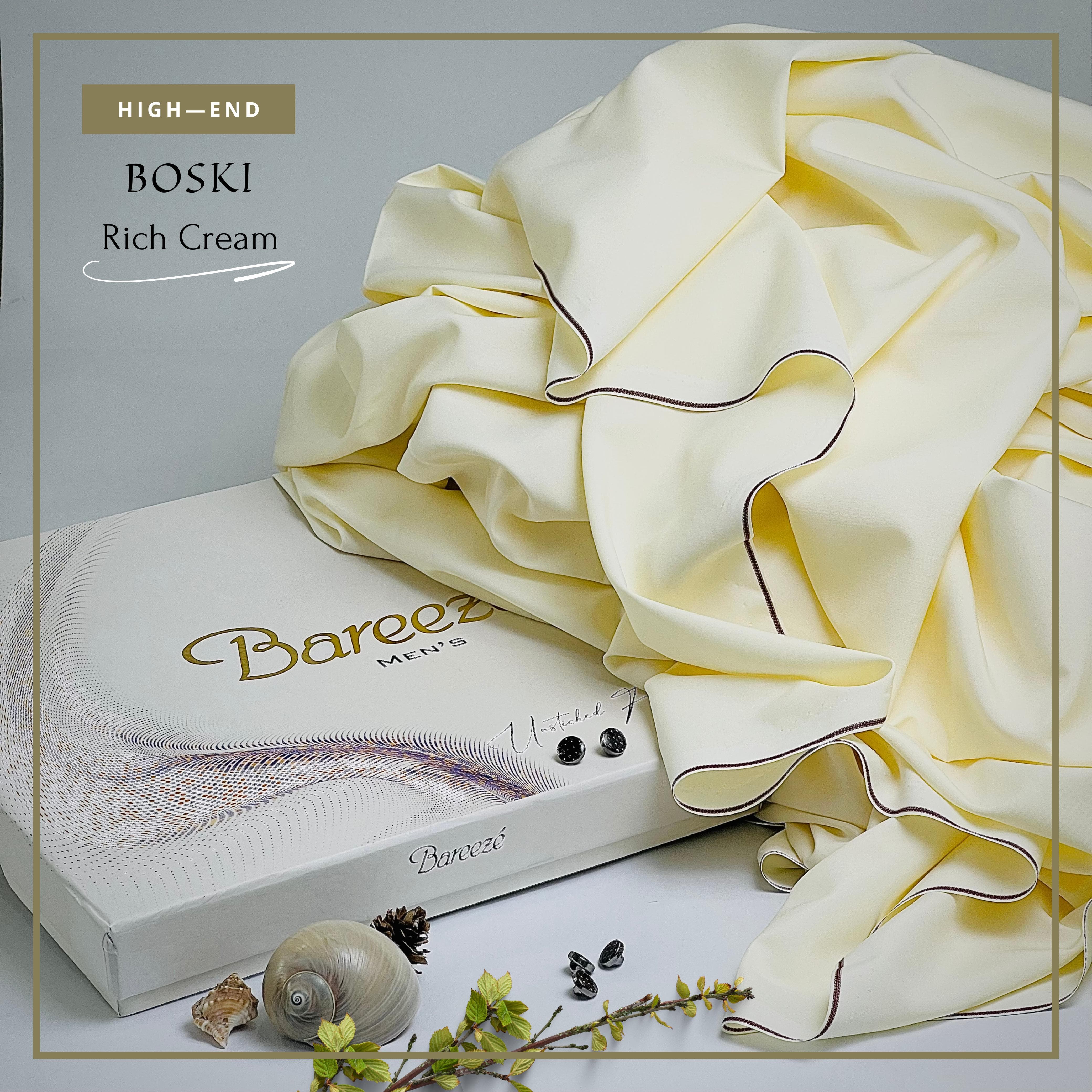 Bareezè Men ( HIGH-END BOSKI ) - Rich Cream Unstitched Men