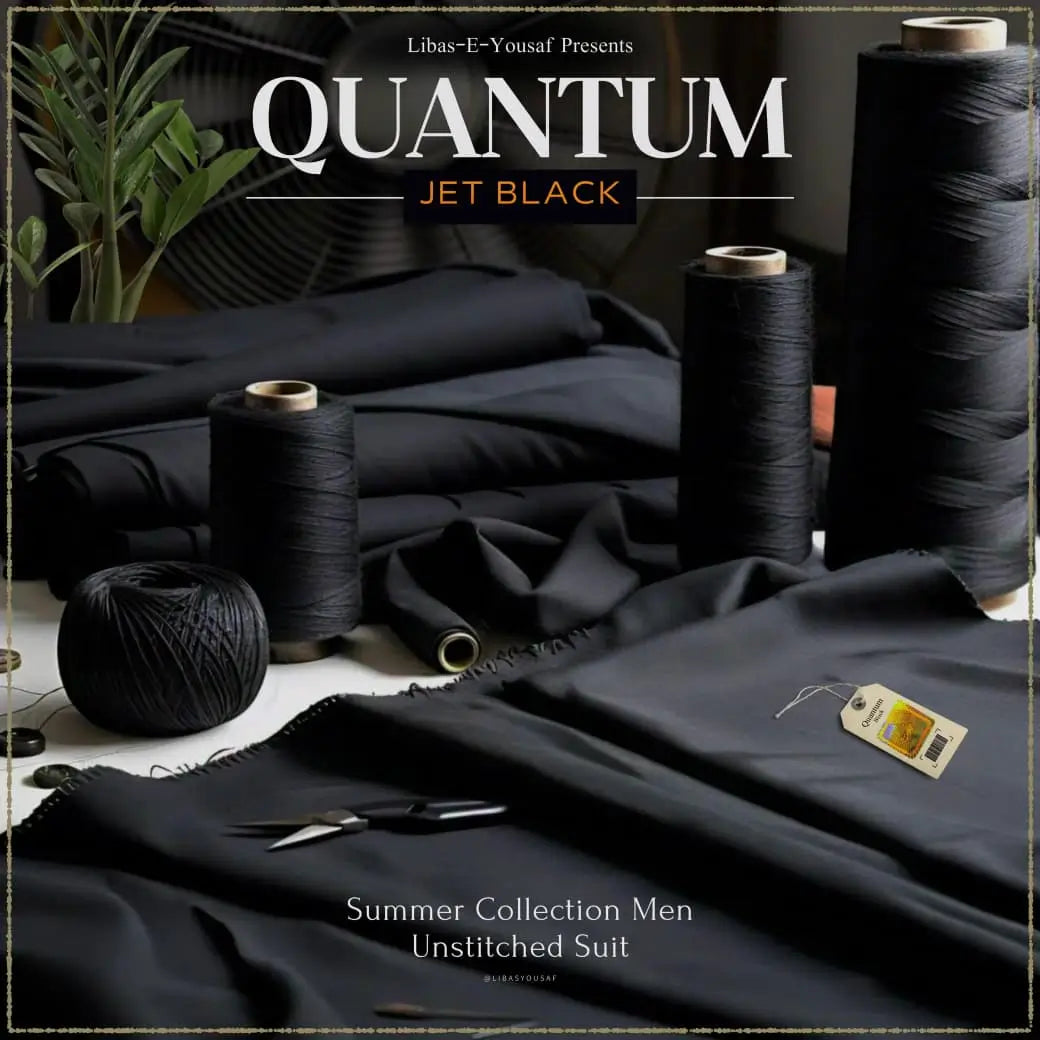 Quantum Black - Jet Black - Unstitched - Wash & Wear