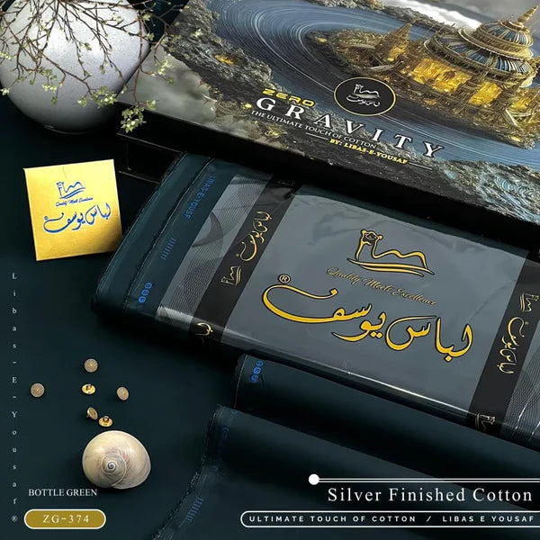 ZERO GRAVITY COTTON | Luxury Summer Unstitched Collection | Bottle Green