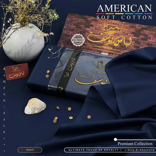 AMERICAN SOFT COTTON | UNSTITCHED | NAVY