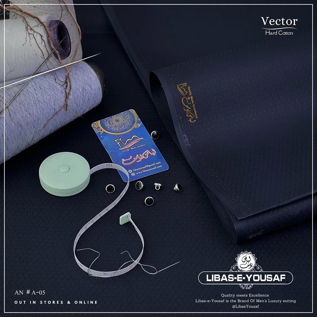 VECTOR COTTON Semi-Stiff | UNSTITCHED | Dark Navy