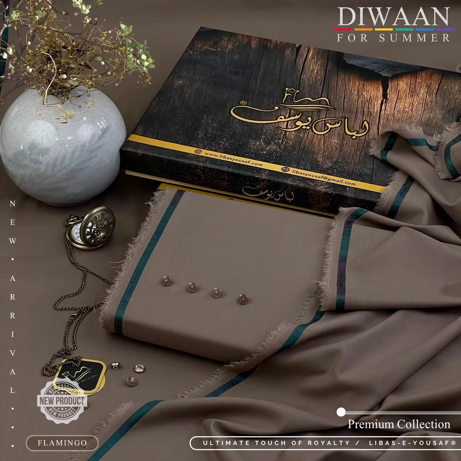 DIWAAN | Crafted by Libas e Yousaf | Wash & Wear | Summer | Flamingo
