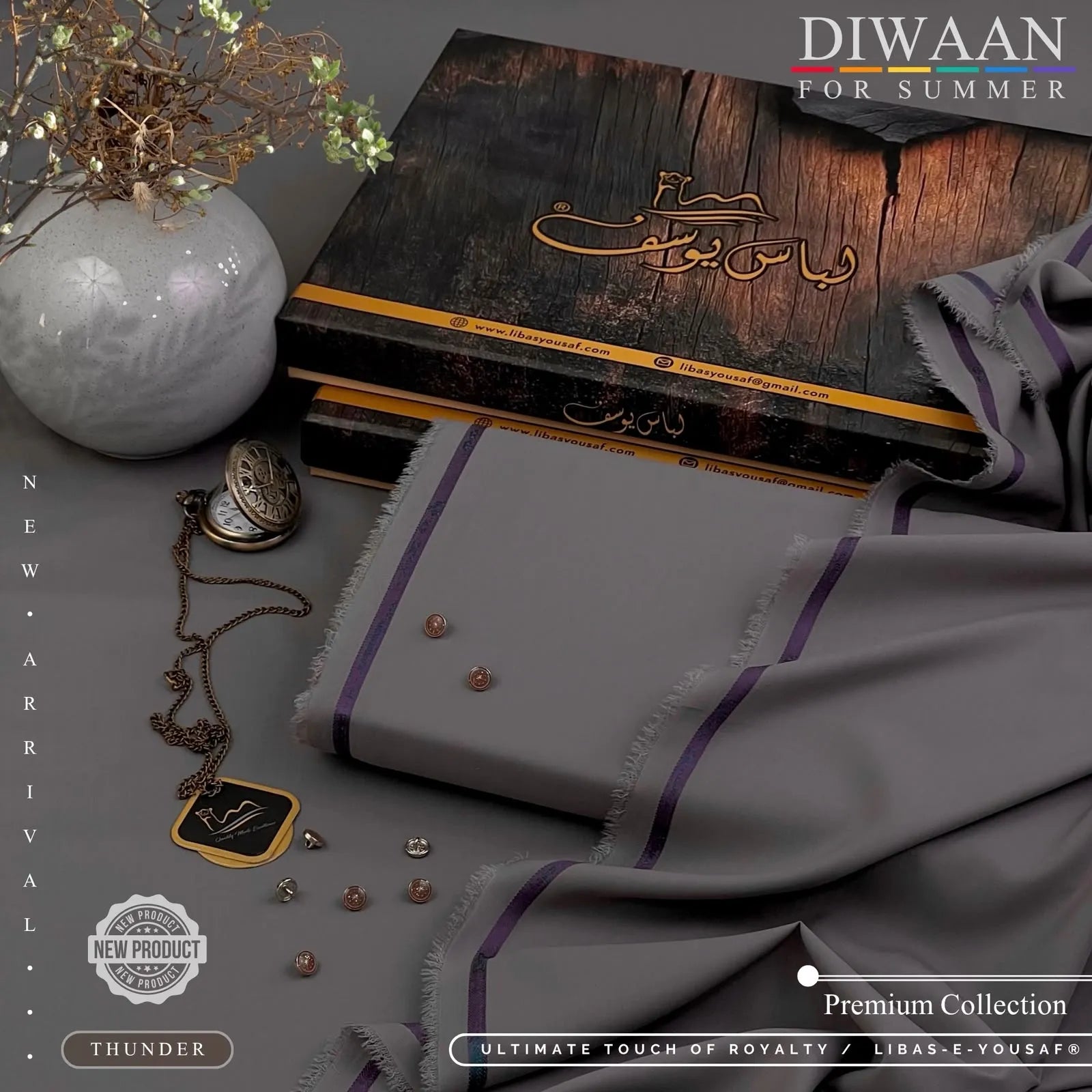 DIWAAN | Crafted by Libas e Yousaf | Wash & Wear | Summer | Thunder