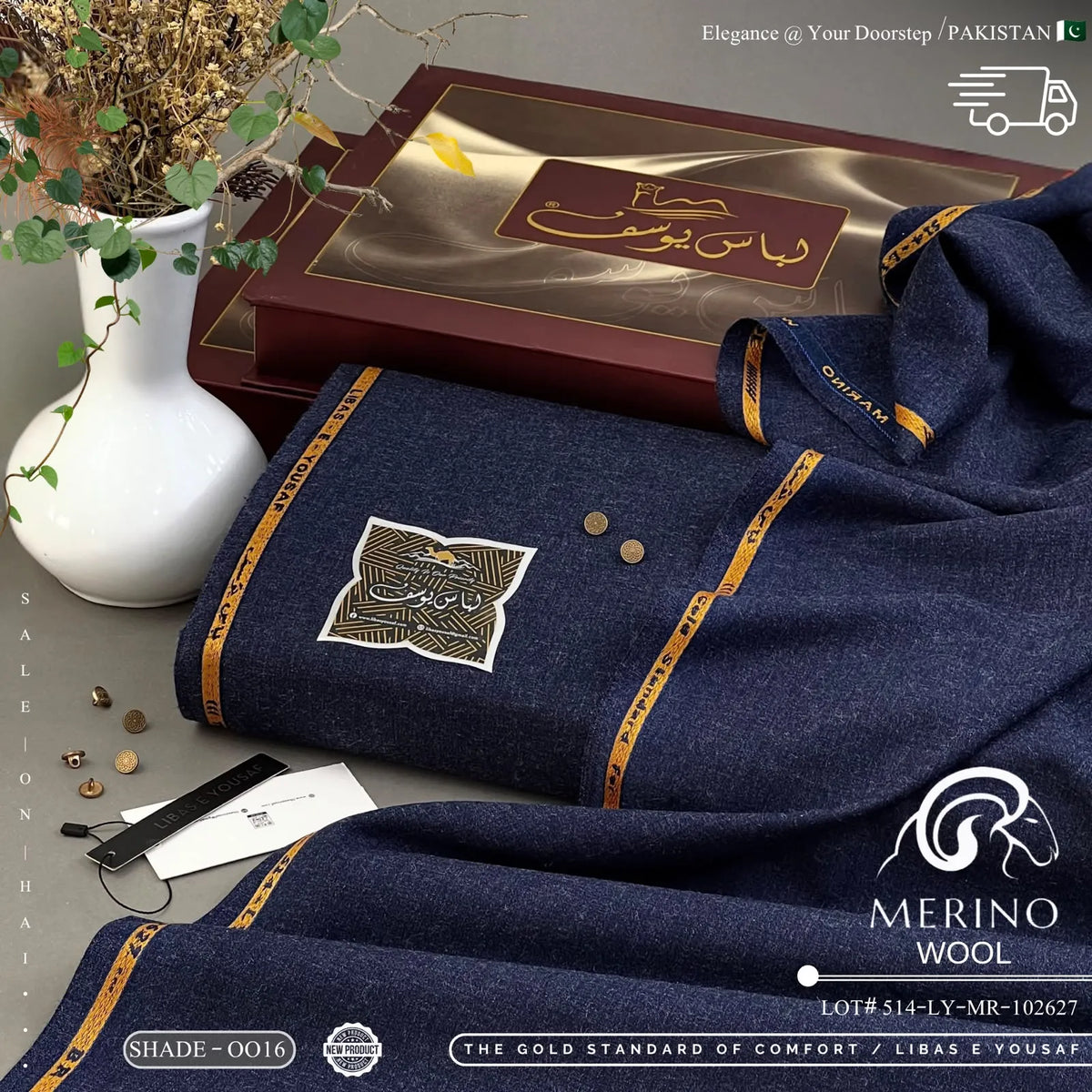 Marino Wool | Crafted by Libas e Yousaf | Shade - 0016