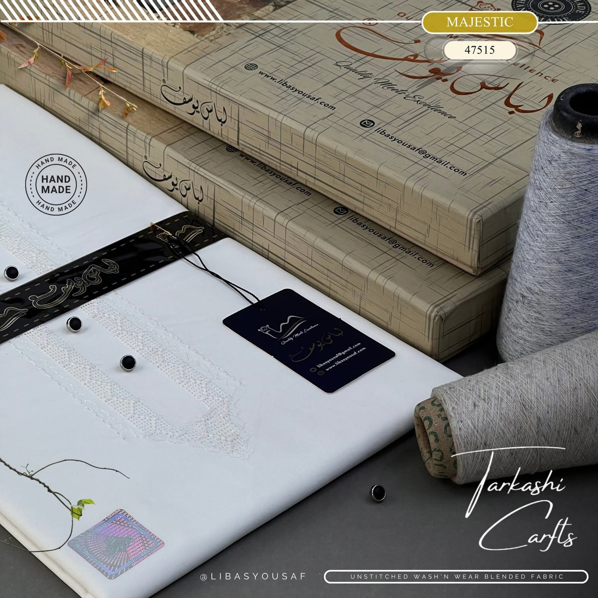 Tarkashi Four Seasons Wash'n Wear | Crafted by Libas e Yousaf | Majestic - 47515