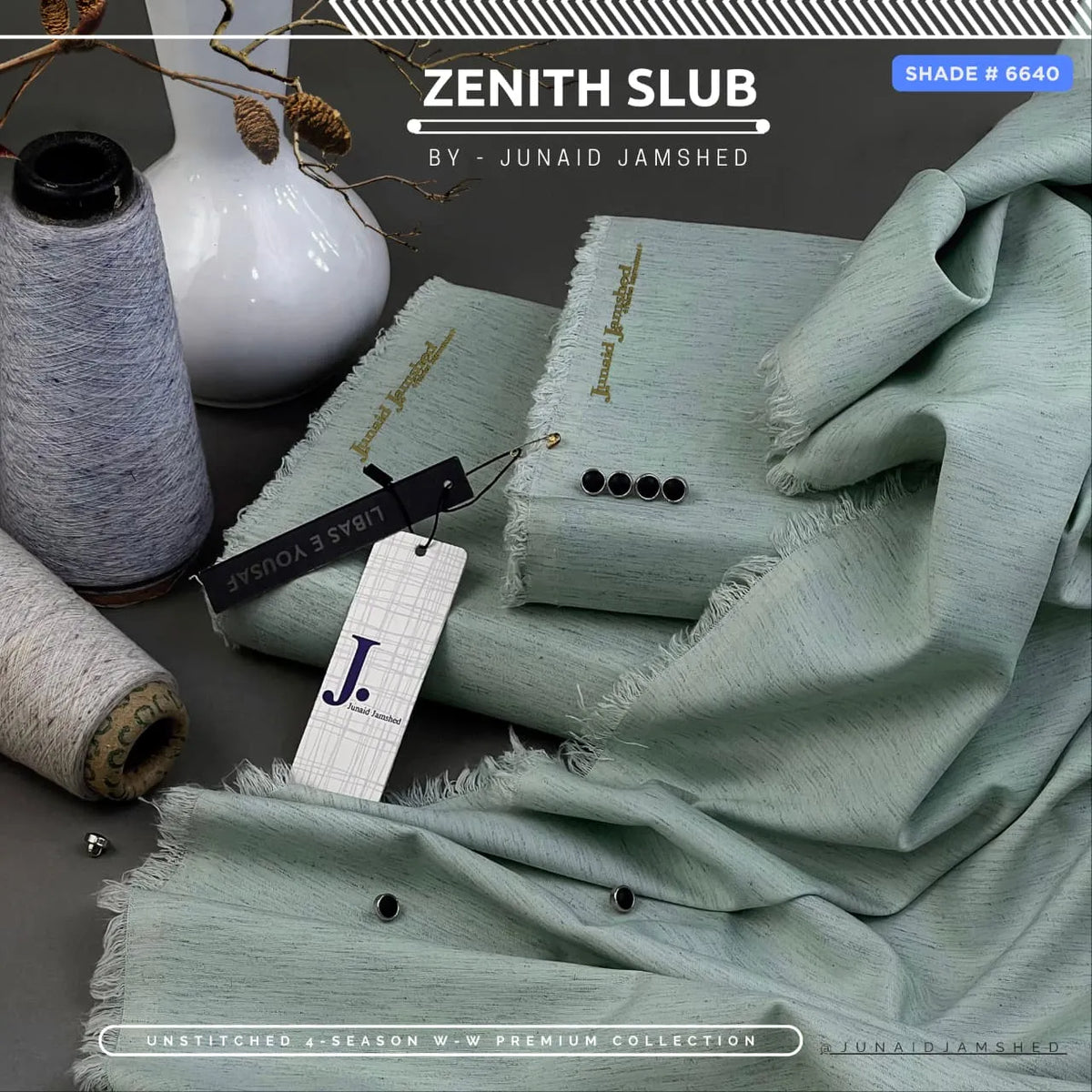 Zenith Slub Wash'n Wear | J. by Junaid Jamshed | 4-Season | Shade # 6640