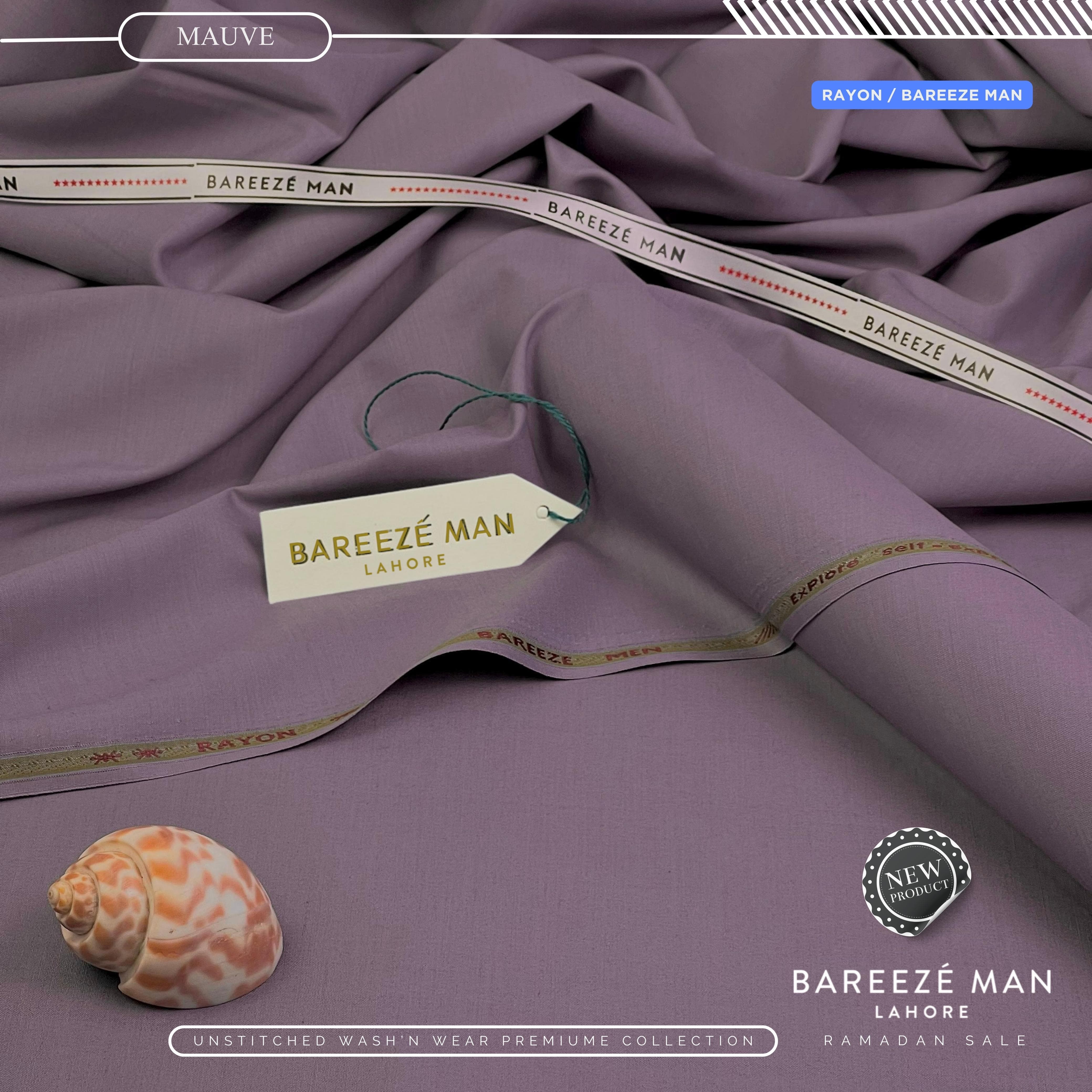 BAREEZE' MAN - Premium Rayon Wash'n Wear (Summer Collection) - MUAVE