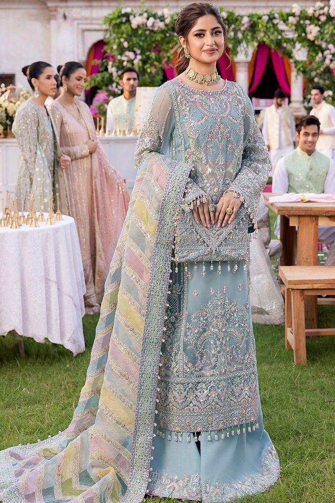 BRAND….KANWAL MALIK EBROIDED  Unstithced Ladies Fancy Dress