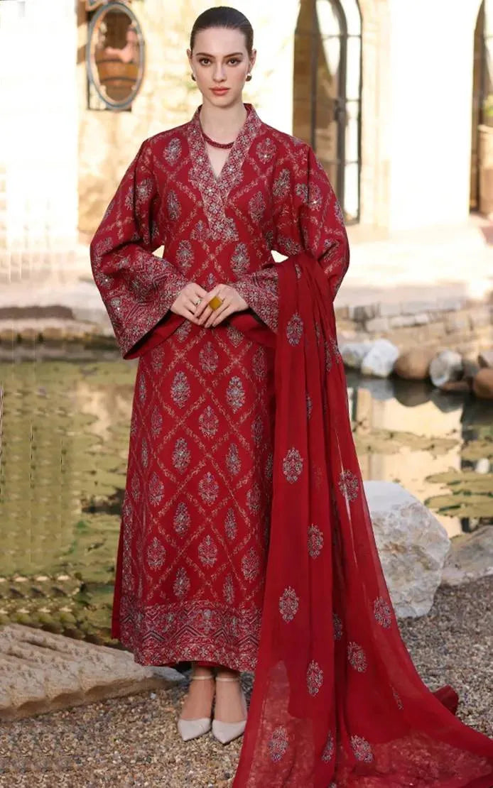 BAREEZE - LAWN HEAVY EMBROIDED - 3 PIECE DESIGN