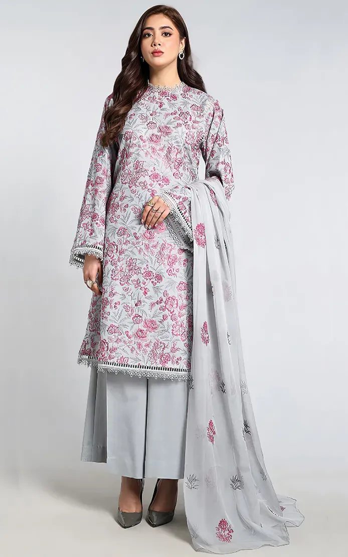 BAREEZE - LAWN HEAVY EMBROIDED - 3 PIECE - EXECTIVE DESIGN