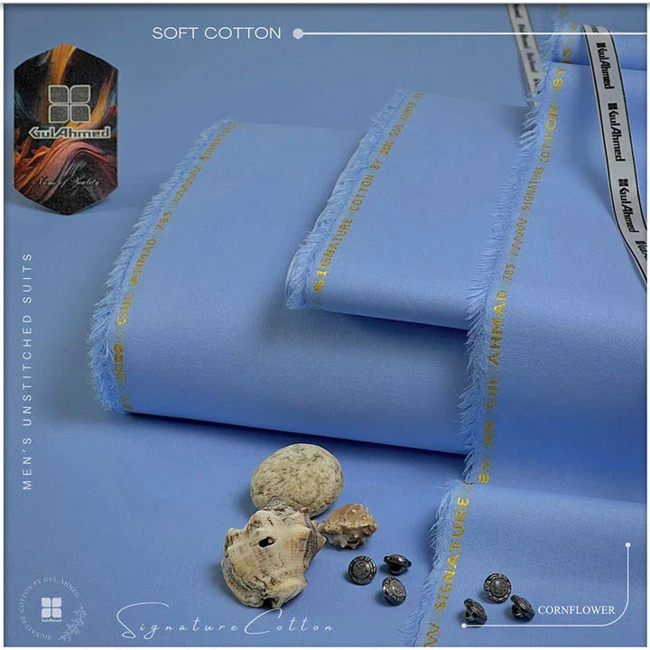 SOFT COTTON | SIGNATURE BY GUL AHMAD | CORNFLOWER